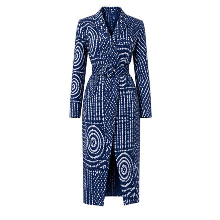Adire Crepe Belted Midi Dress