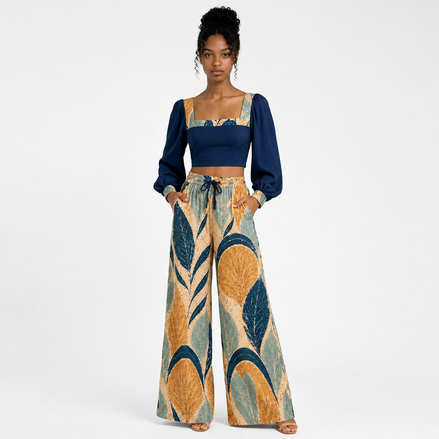 Botanical Puff-Sleeve Co-ord Set