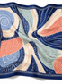 Adire Wave Silk-Like Scarf – Navy, Blush & Sage