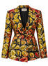 Patterned Double-Breasted Blazer Jacket