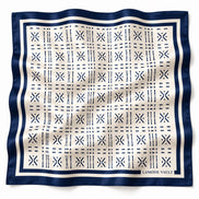 Lamode Vault Midnight Navy Adire-inspired 100% silk square scarf, 70 x 70 cm