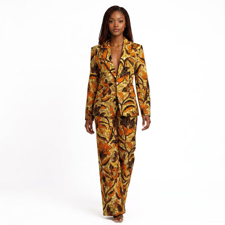Ankara Floral Blazer & Trouser Co-ord Set