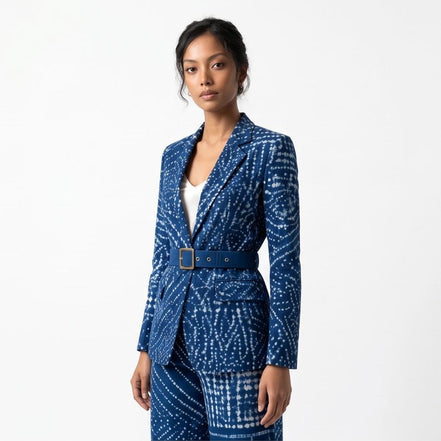 Adire Crepe Belted Co-ord Set